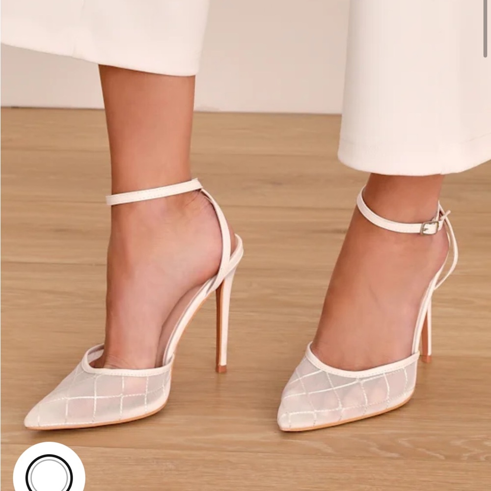 Lulu's White Mesh Stiletto Heels